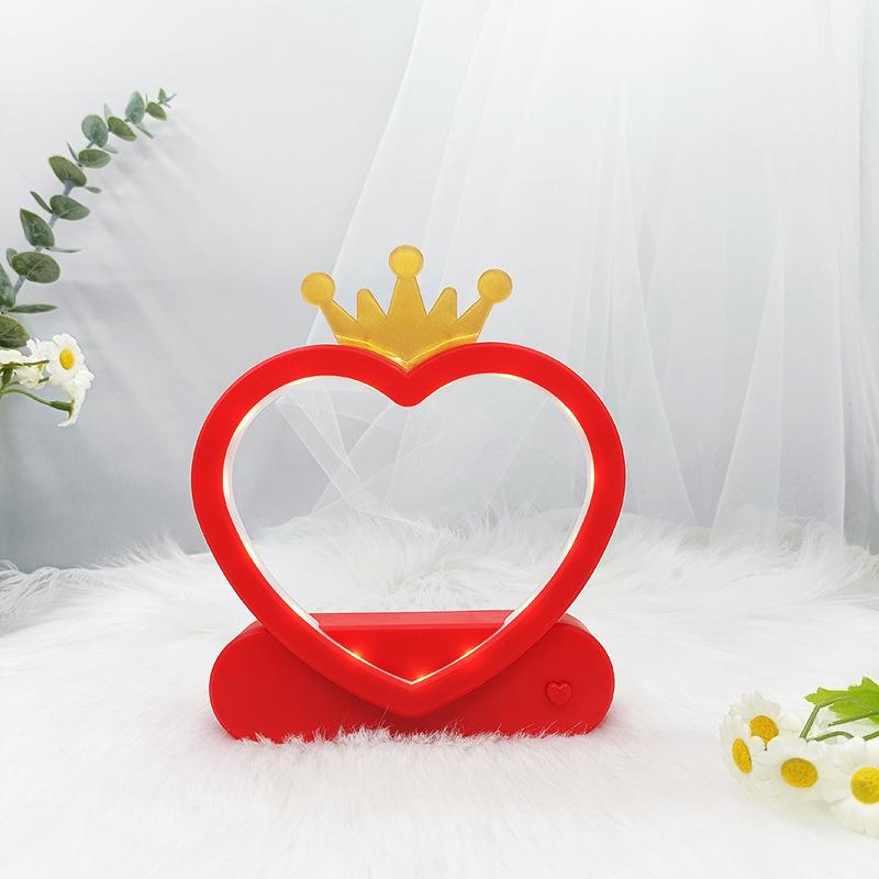 

Heart Crown With Music Nightlight Handmade Table Lamp Aaa Battery Power Supply червоний