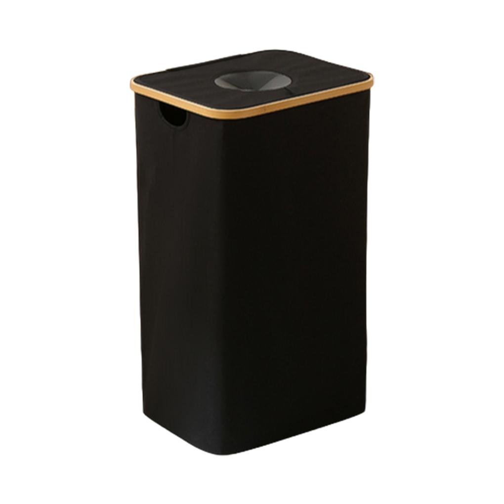 Bamboo Dirty Clothes Basket Bedroom With Removable Liner Bag Fabric And Cover Dirty Clothes Storage Box for Laundry Room Dorm
