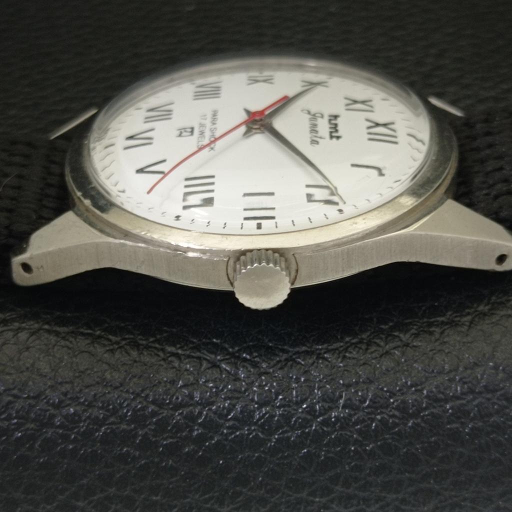 HAND-WINDING VINTAGE HMT JANATA INDIAN MENS WHITE COLOR DIAL WATCH a700043-5 R201-a700043