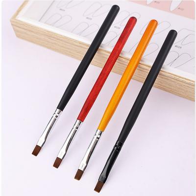 Nail Art Canned Glue Brush Wooden Rod Flat Head Nail Art Polish Brush Pen Nail Tool