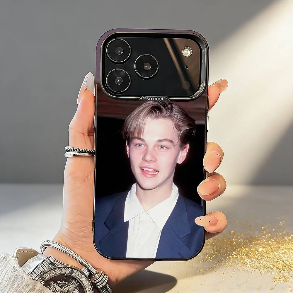 L-Leonardo D-DiCaprio 90er Retro Stil Handyhülle Für iPhone17,16,15,14,13,12,11,Pro,MAX Weiß Matt Stoßfeste Hülle