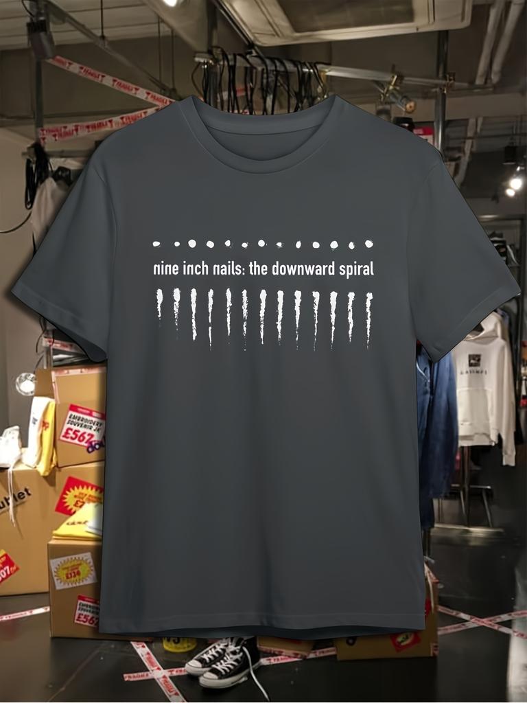 Unisexs Nine Inch Nails The Spiral Album Cover TShirt Regular Fit Short Sleeve Tshirt Featuring The Iconic Spiral Graphic Print