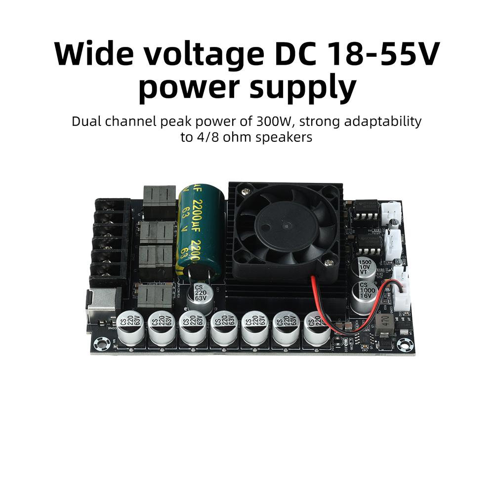 DC 18-55V TPA3255 Fever HIFI Digital Amplifier Board 300W+300W High Power Stereo Amplifier Module No Bluetooth