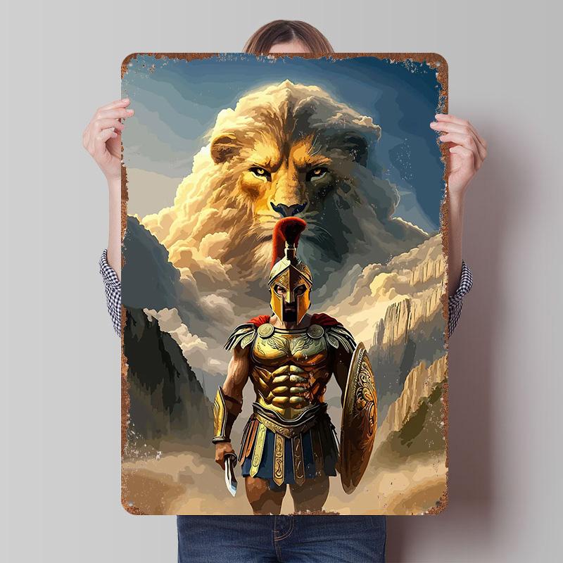 Soldier Spartan Tin Plaque Poster Customized Wall Art Retro Vintage Metal Signs for Man Cave Decoration At Home Decorations