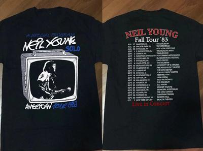 Vintage Neil Young T-Shirt Neil Young Fall Tour 03983 Live In Concert S-5XL Unisex T-Shirt