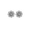 Elegant Floral Stud Earrings With Full Rhinestone Accents Zinc Alloy Lightweight Luxury Fashion Jewelry Women