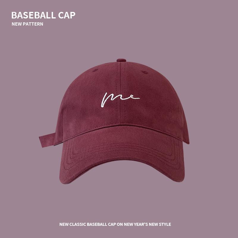 Big head cap Men's tide embroidery letters Wide brim shows face Small sunshade Baseball cap Versatile outdoor sports cap