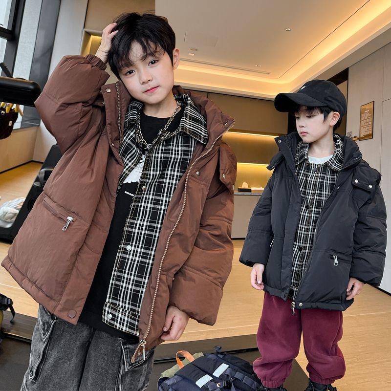 Children's Down-Fiber Jacket, Winter Boys' Casual, Two-Piece-Style Jacket