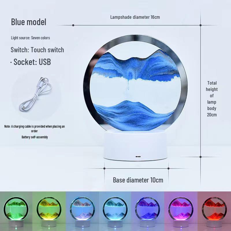 Hourglass Night Light: Quicksand Painting Lamp for Bedroom & Bedside Decoration, Perfect Unique Gift for Bestie's Birthday.