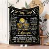 Creative Heartfelt Message for Wife Art Blanket - Romantic Birthday Gift Soft Warm All-Season Throw for Sofa & Watching TV