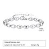 2mm-5mm Oval Beaded Bracelet Stackable,18k Gold Plated Stainless Steel Chain Bangle for Women