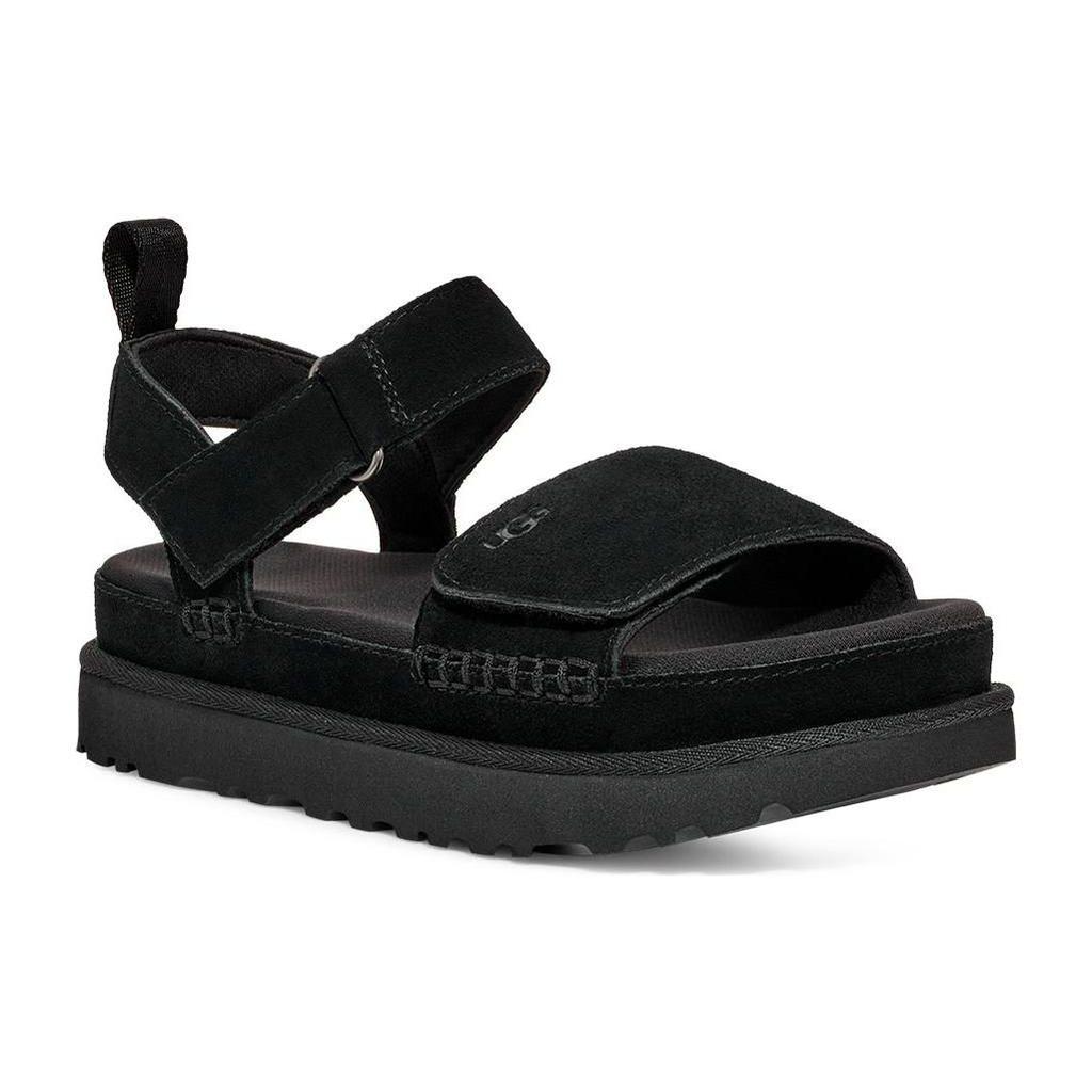 UGG Goldenstar Cow Split Leather Stylish Sandal Women's Black 1136783-BLK