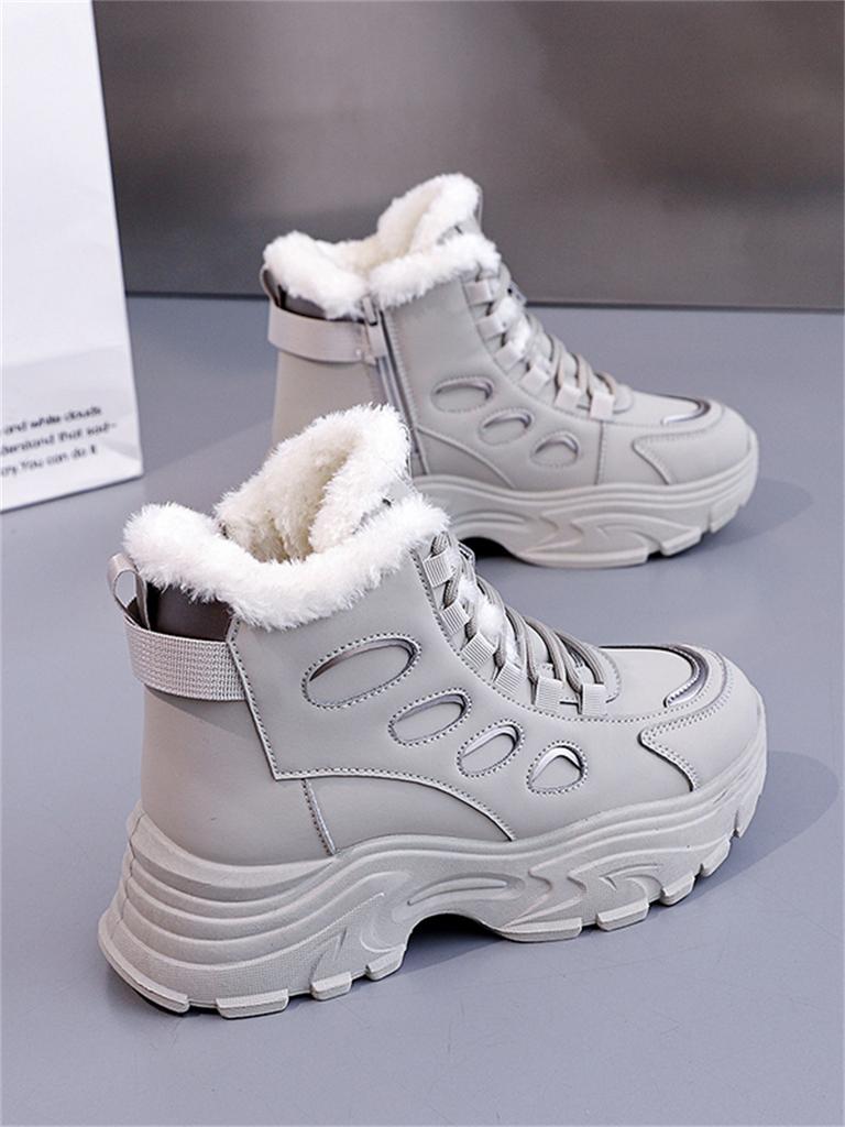 TUINANLE Winter Women's Plush Cotton Thick-Soled Dad Shoes - Warm & Sporty Super Plush Sneakers Ladies