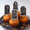 48/16Pcs Halloween Tombstone RIP Cupcake Topper Horror Skeleton Graveyard Gravestone Dessert Cake Toppers Halloween Party Decor