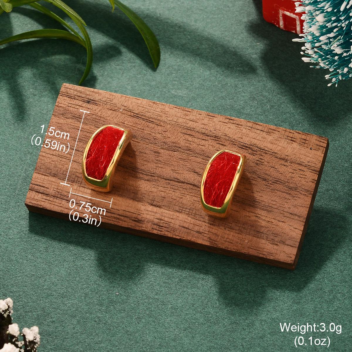 

French bow New Year s pearl autumn and winter silver needle burgundy Christmas series earrings niche high-end personalized earrings