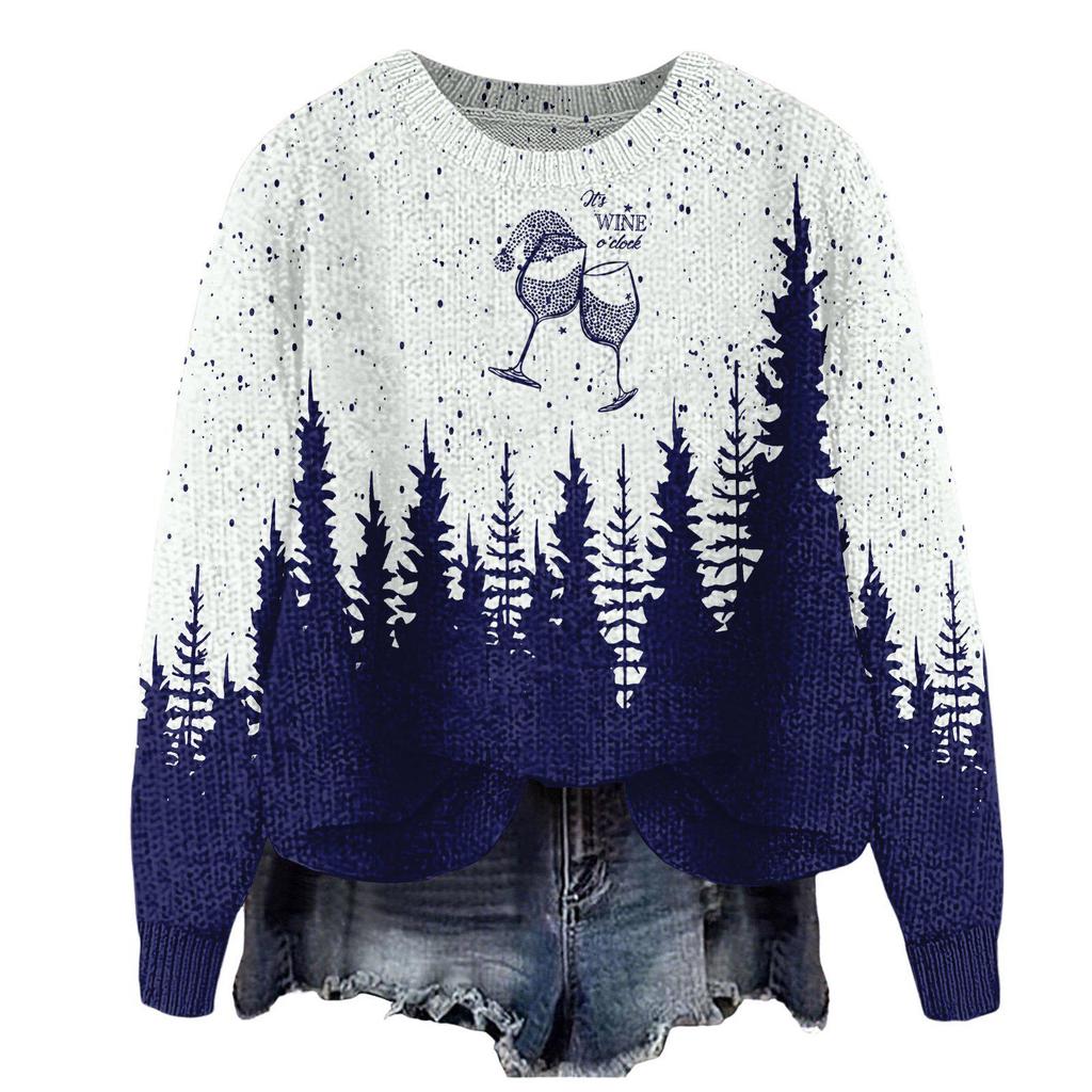ZJW908-YT2 3D Print Christmas Pullover Sweater