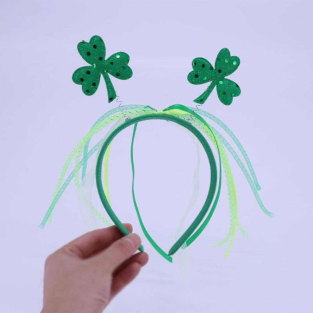 Adult Saint Patricks Day Headband/Magic Wand Green Color Irish Party Festival Flower Hair Hoop for Teens Headpiece
