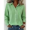 Striped Print Women Blouse Spring Autumn Femme Office Lady Button Up Turn Down Collar Shirts