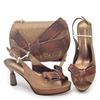Italian Rhinestone Peep Toe High Heels & Evening Bag Set