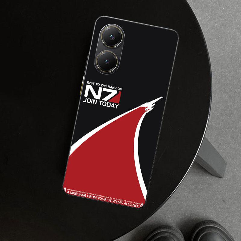 N7 Mass Effect Phone Case Cover for Xiaomi Poco X6 X5 X7 Pro F7 Ultra Redmi 15C 15 13C 13 12C 12 10C 10 10A 9C 9A 9T 9 Coque Poc