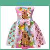 Vestito Ragazza Capibara con Fiocco a Farfalla per Festa Primavera Autunno Bambini