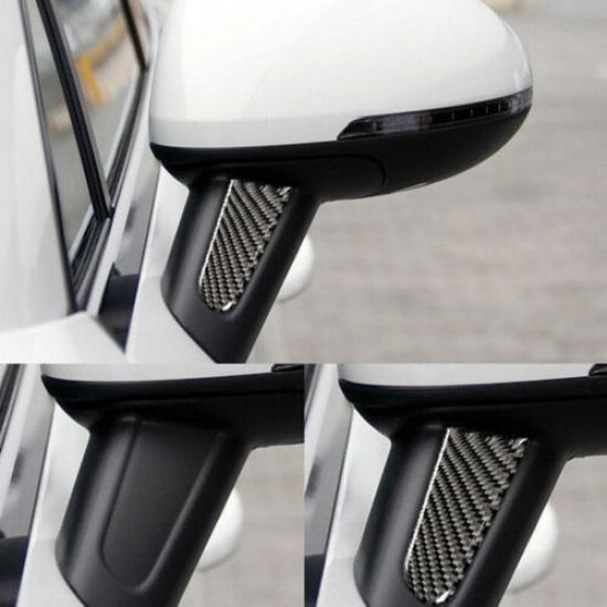 2pcs Soft Carbon Fiber Car Exterior Mirror Bottom Cover For Porsche Macan 17 19