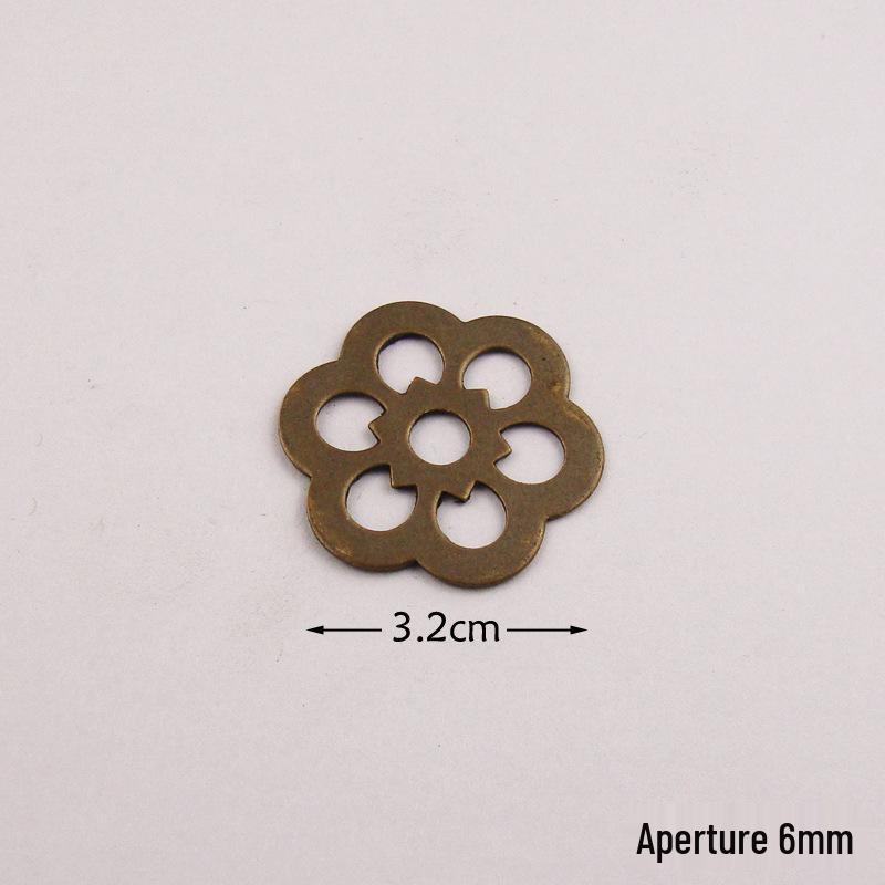 Antique Chinese Copper Plum Blossom Pull Handle and Gasket for Furniture Decoration