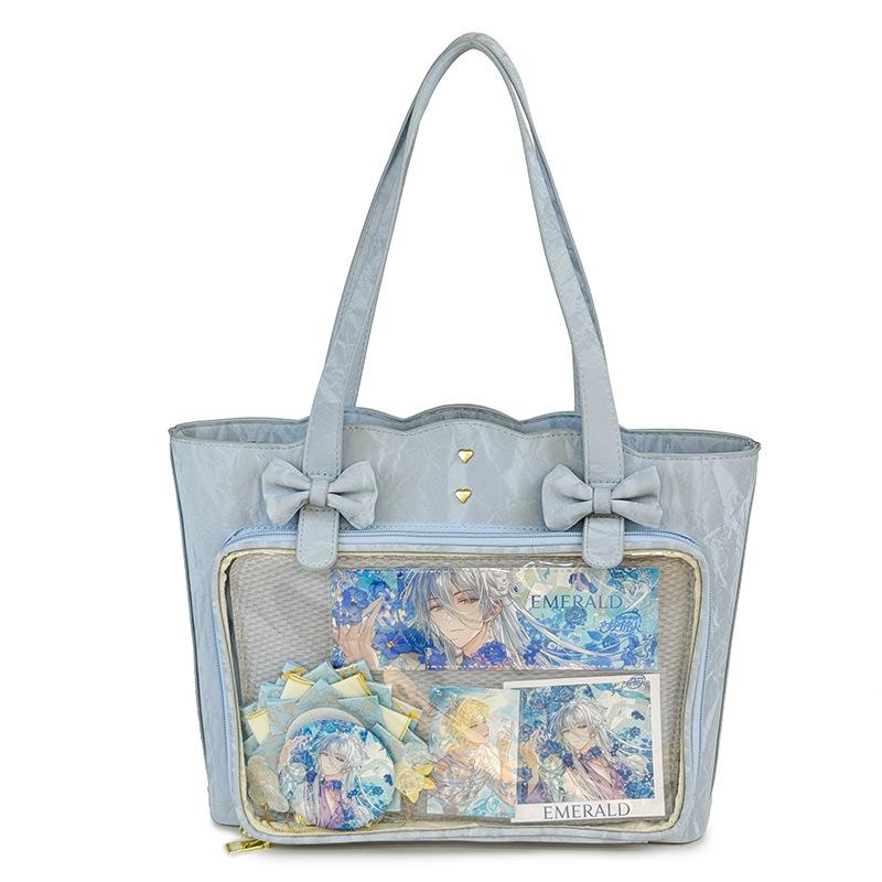 Two-dimensional Transparent Bag, Campus Style Girl Student Large-capacity Shoulder Bag Cartoon Bag
