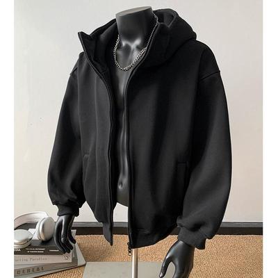 Men's High Street Trendy Zipper Hoodie - Loose Spring/Autumn Casual Outerwear