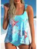 Women's Sexy Casual Resort Style Swimwear Strap Neck Fashion Women's Bikini Starfish Printed Swimsuit Suit S-6XL
