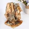 4PcsSetof Oversized Square Scarves Polyester Silk-Feel Neck Scarves Headscarves Sleep Caps Casual Fashion Hair Accessories
