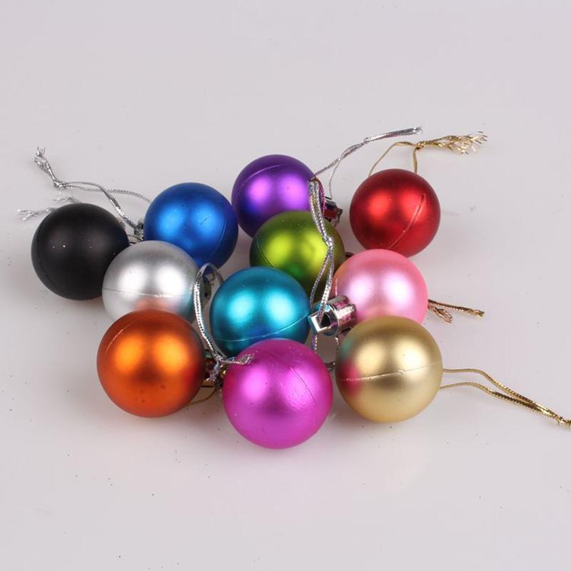 24Pcs Hanging Pendants Ornament Decorative Round Plastic Ornaments Ball Party