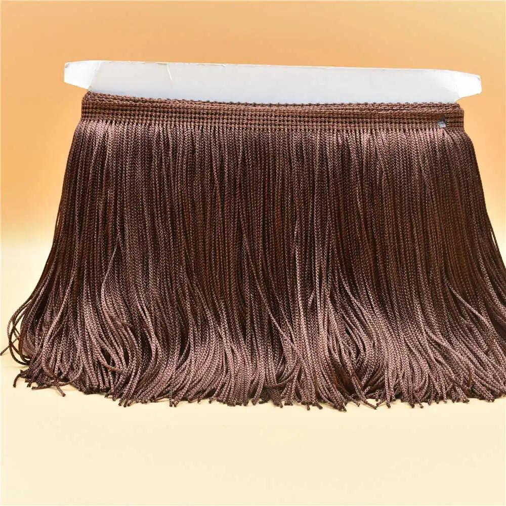 10 Metri Pizzo Lusso Colore Oro Frangia con Nappa 15CM Larghezza Galon Frange Abito Latino Abbigliamento da Palco Accessori Nastro