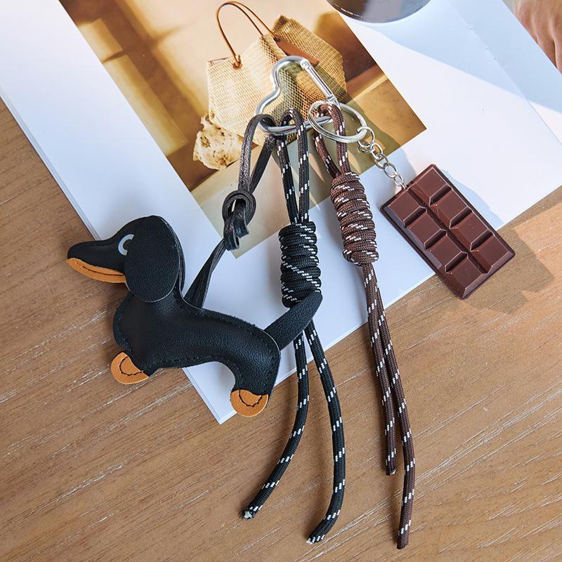 

New Woven Rope Keychain Bag Decoration Hanging Keychain Tassel Phone Case Bag Charms Y2k Bag Pendant чорний