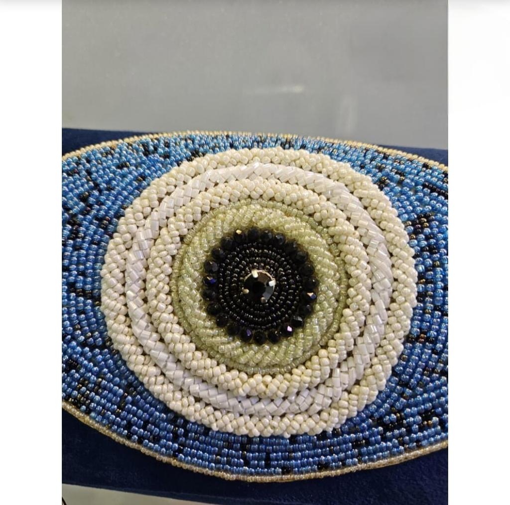 Women Handbag Affordable Designer Blue Evil Eye Clutch Funky Crossbody Sling Bag Sexy Shoulder Bag Handheld Purse Gift for Her Friend Mom