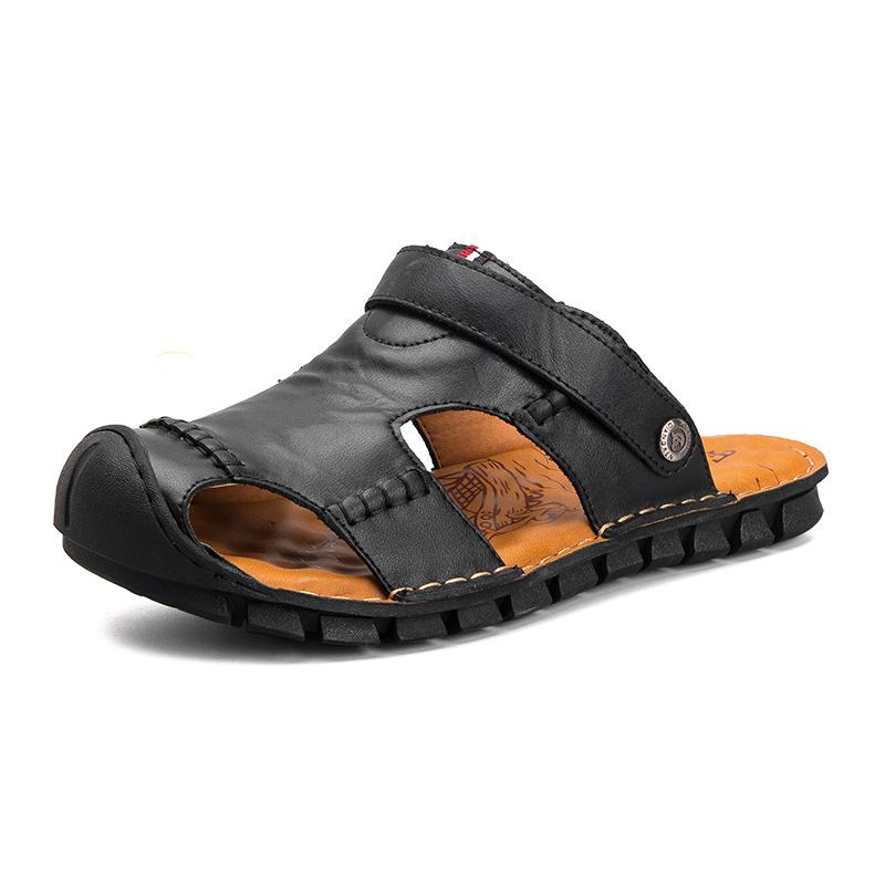 Fashion Summer Sandals Men Leather Classic Hollow Out Roman Sandals 2025 Slipper Outdoor Sneaker Beach Water Trekking Footwear