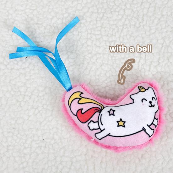 Plush Squeaky Cat Toy Interactive Cat Chew Toy Kitten Teething Toy Stuffed Unicorn Kitty