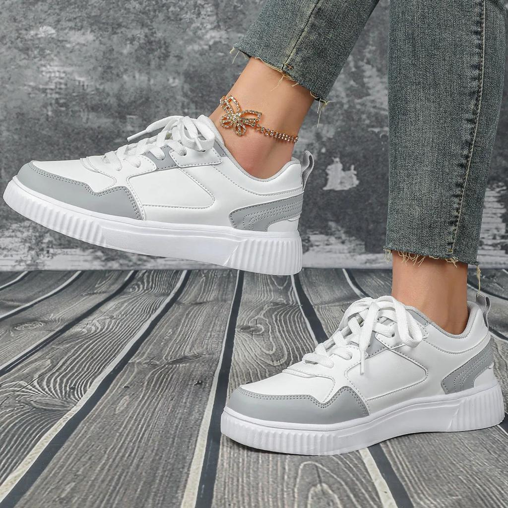 White Shoes Fashion Board Shoes for Women Fashion Casual Walking Shoes Men Leisure Sneakers PU Leather Trainers Waterproof