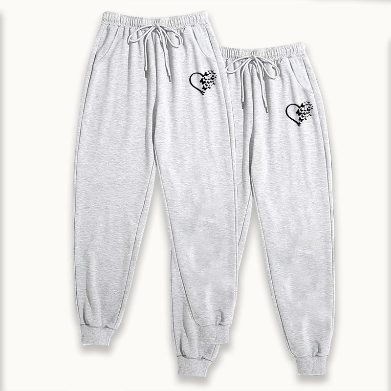 2 Pcs Womens Sweatpants Printing Trousers Outdoors Sports Jogging Woman Pants Autumn Winter Hip-Hop