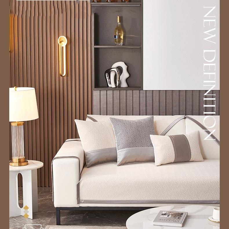 Tapete de sofá de chenille com padrão de cor sólida, quatro estações, universal, sala de estar, encosto, toalha, leve, luxo, capa de sofá antiderrapante