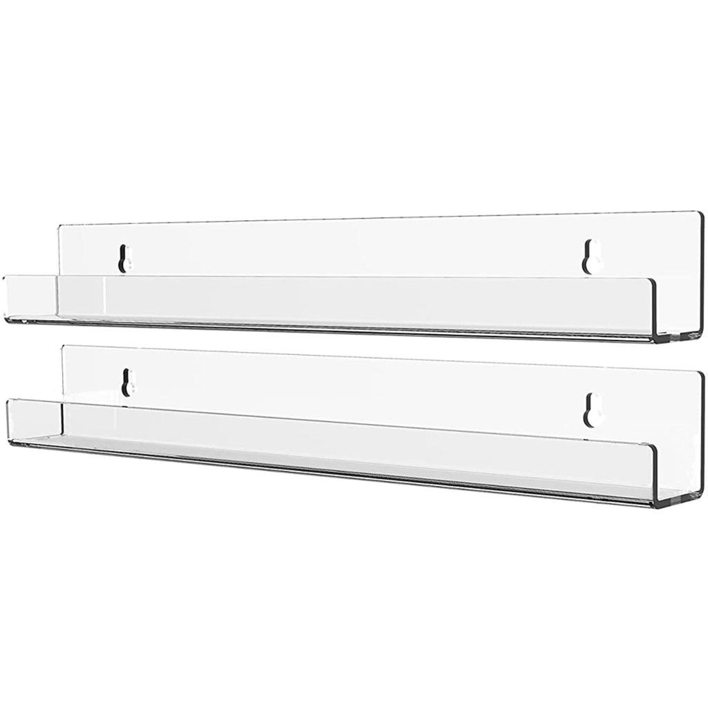 Acrylic Bathroom Shelves 15x1.3Inch Thick Acrylic Shelves Wall Mounted Versatile Floating Shelves Storage and Display