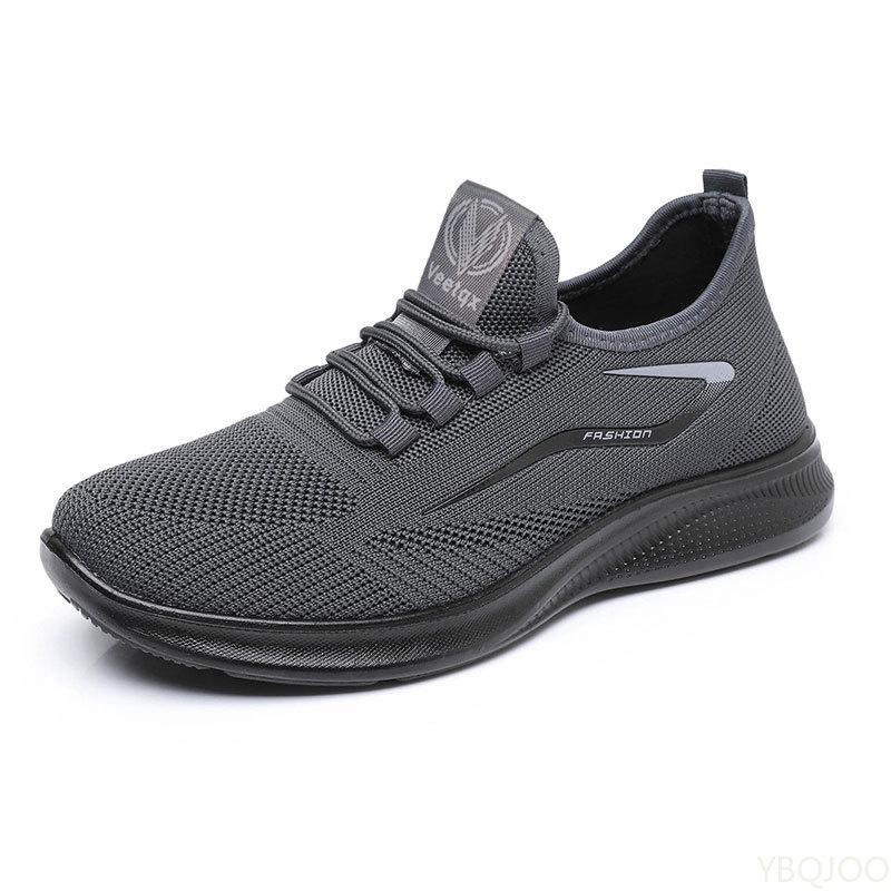 Lightweight Fashionable Trendy Running Men Shoes Men's Trendy Shoes Flat Bottom Mesh Non Slip Lace Up Casual Shoes