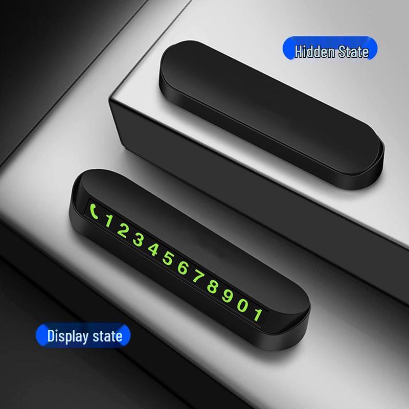 Luminous Temporary Parking Card: Press to Hide Phone Number and Move Car Sign