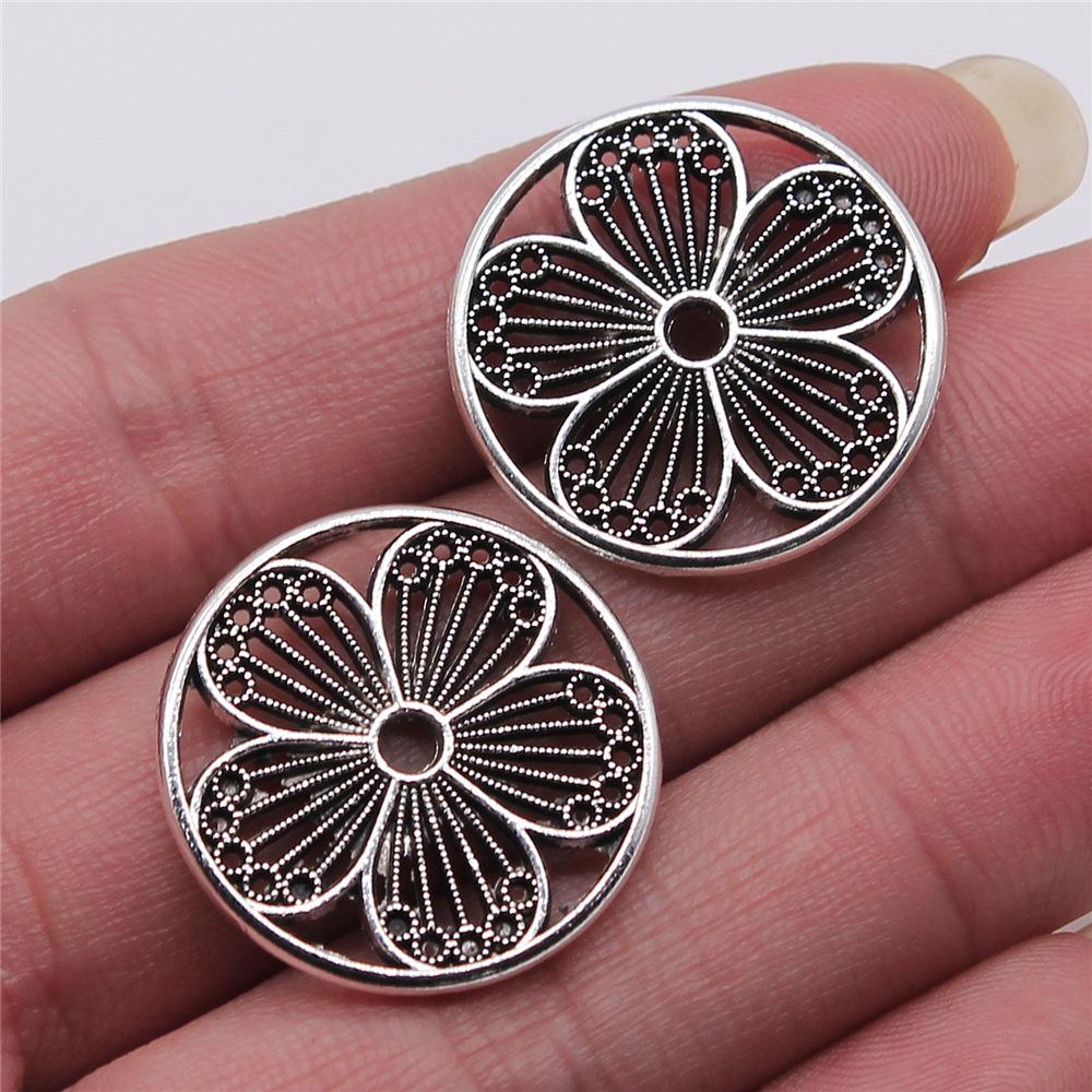 10pcs Charms Motif Antique Silver Color Motif Pendant Charms Flower Charms For Jewelry Making