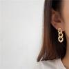 Vintage Korean Geometric Tassel Chain Stud Earrings
