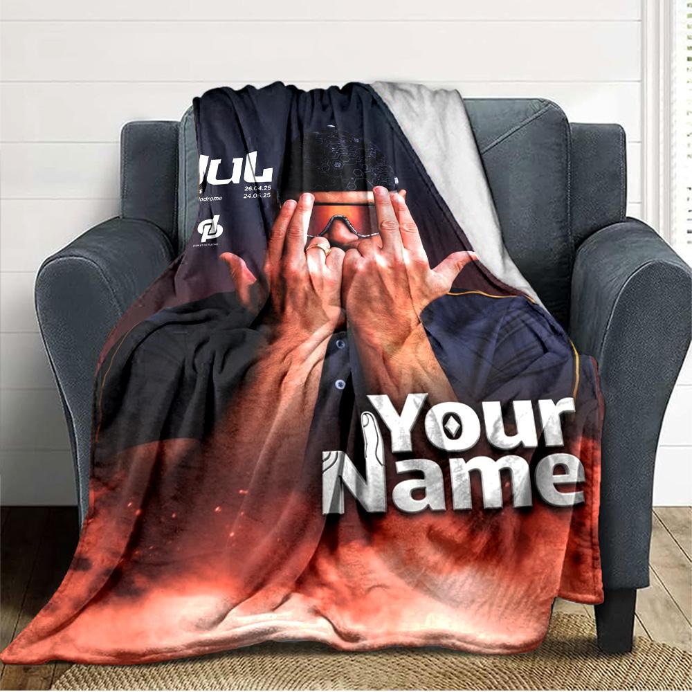 Name Custom Jul Album Print Flannel Blanket High Quality Warm Comfortable Cover for All Seasons Perfect for Gifts Home Decor