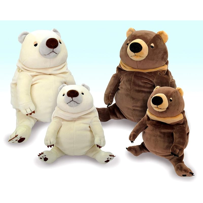 Shinada Global Mochi Series Mochikuma White (M) 14 x 14 x 22cm Plush Toy Bear Animal MOKW-0230W