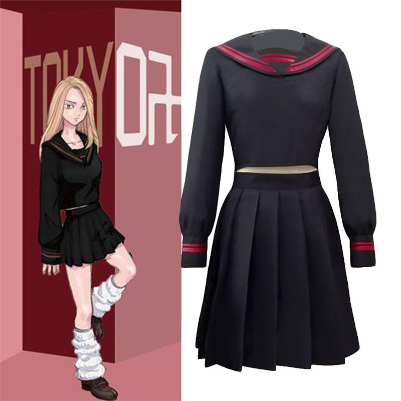 Tokyo Avengers Shiba Yuzuha Cosplay Costume Sailor Uniform For Girls Stylish Skirt Suit