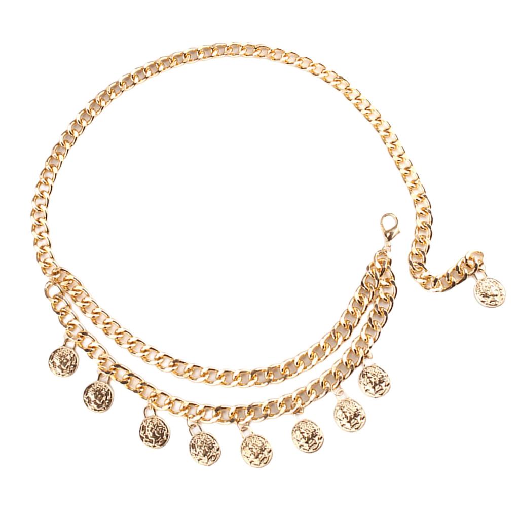 Classical Double Layer Portrait Coin Waist Jewelry Detachable Tassels Trim Adjustable Hip Chain Body Jewelry For Women Fashion Accessories
