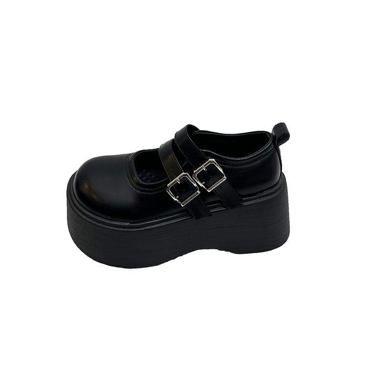 

[Youshilai] Shorty Le platform small leather shoes women s 2025 spring new heightening big head Mary Jane shoes 39
